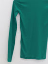 BASERANGE Spring/Summer 2025 Collection: French Organic Cotton Long-Sleeve T-Shirt with Cut-Out Heart Design (BAS-TTHLS-CR-AU25-MIRA GREEN) (TOHLS TTHLS)